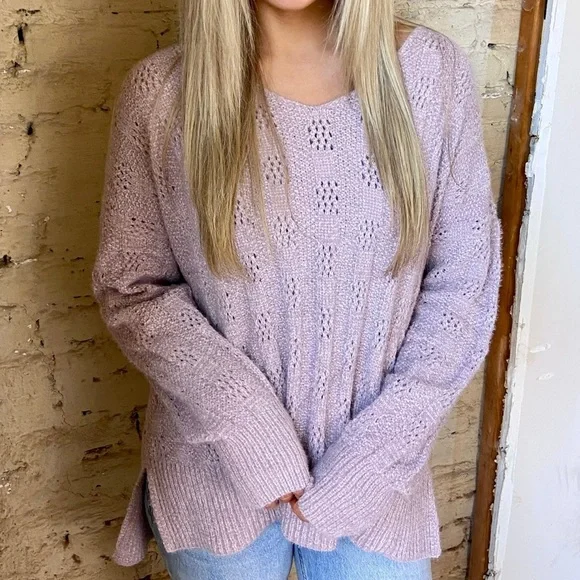 Purple chenille sweater